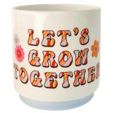 Retro Floral Lets Grow Together Planter