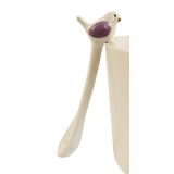 Bird Spoon White & Mauve 12cm 