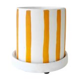 Sale Julia Stripe Planter with Saucer Mu