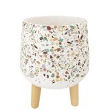 Sale Terrazzo Planter with Legs Green  M