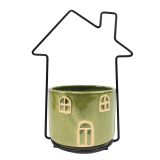 Sale House Planter Dark Green 24cm 