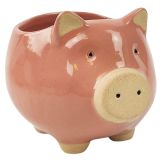 Pig Planter Pink Med 11cm 