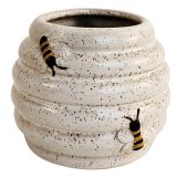 Beehive Planter White & Sand Sm 8cm 