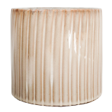 Retro Stripe Planter Cream 14cm 