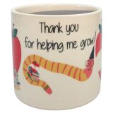 Bookworm Thank You Planter Red 12cm 