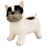 Cute French Bulldog Planter White 13.5cm