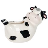 Reclining Cow Planter White 18cm 