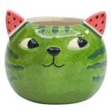 Watermelon Cat Small Planter Green 9cm 