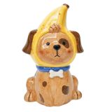 Banana Dog Vase Brown & Yellow 17cm 