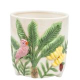 Jungle Planter Beige & Green 15cm 