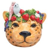 Jungle Cheetah Planter Orange 17cm 