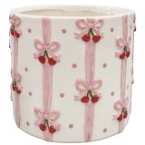 Cherry Bow Planter Pink 13cm 