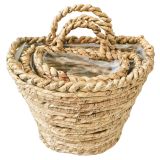 Woven Basket Planter Natural 27cm S/3