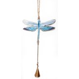 Dragonfly with Bell Hanging Charm Green 