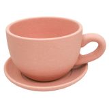 Rendered Tea cup planter Terracotta 19x1