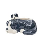 Hugging Dogs Planter White & Black 9cm 