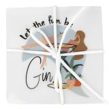 Sale Let The Fun Be Gin Coaster Colourfu