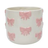 Bow Planter Pink 14cm 