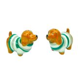 Dog Salt & Pepper Shakers Brown & Sage 6