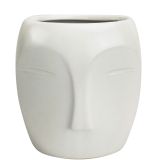 Sale Aztec Face Vase White Sm 13cm 