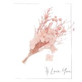 Sale Dried Floral Love You Card Pink 15c