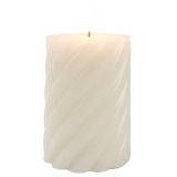 Sale Swirl Chunky Pillar LED Candle Crea