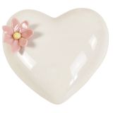 Daphne Flower Heart Ornament White 9cm 