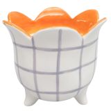 Halcyon Planter Mauve & Orange 13cm 