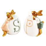 Country Bunny Salt & Pepper Shaker Sage 