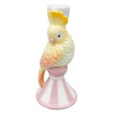 Perdy Parrot Candle Stick Pink 15cm 