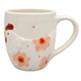 Poppy Chicken Mug Peach 10cm 