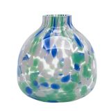 Jaslyn Speckle Glass Bud Vase Green & Bl