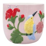 Tropical Hummingbird Planter Pink 13cm 