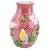 Tropical Hummingbird Vase Pink 22cm 