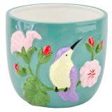 Tropical Hummingbird Planter Turquoise 1