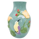 Tropical Hummingbird Vase Turquoise 22cm