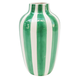 Halcyon Stripe Vase Green 20cm 