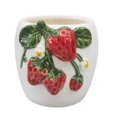 Strawberry Planter White & Red 12cm 