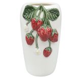 Strawberry Vase White & Red 20cm 