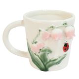 Bell Flower Mug White & Green 10cm 