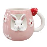 Bunny & Toadstool Mug Pink 10cm 