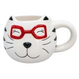 Cat Mug White & Black 10cm 
