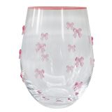 Kaya Bow Stemless Glass Pink 12cm 