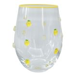 Kaya Lemon Stemless Glass Yellow 12cm 