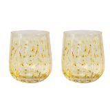 Bee Meadow Floral Tumbler Glass Yellow 1