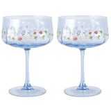 Botanicals Floral Coupe Glass Blue 16cm 