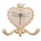 Dragonfly Wall Hook Pink & Gold 12cm 