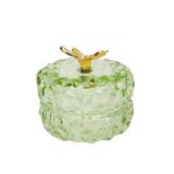 Gold Dragonfly Glass Trinket Box Green 7