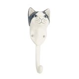 Cat Wall Hook Black & White 14cm 