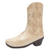 Cowboy Boots Vase Tan 19cm 